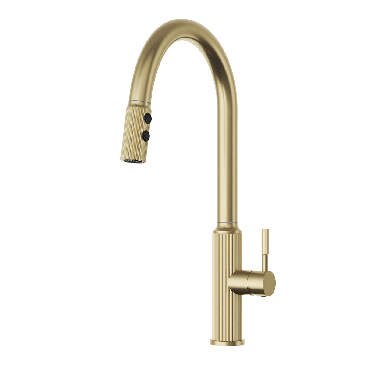 KÜCHENARMATUR Luna Gebürstetes Gold ausziehbar 2 Strahlarten 43 cm 1-tlg. - Goldfarben, Metall (25/43/25cm) - Granitan