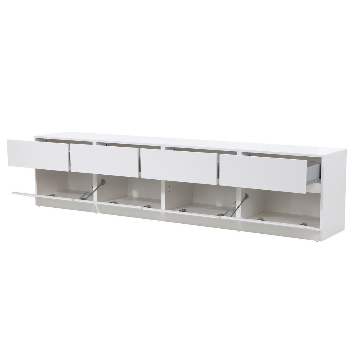 TV-LOWBOARD - Spanplatte - Weiß, Holzwerkstoff (225/53/40cm) - home24