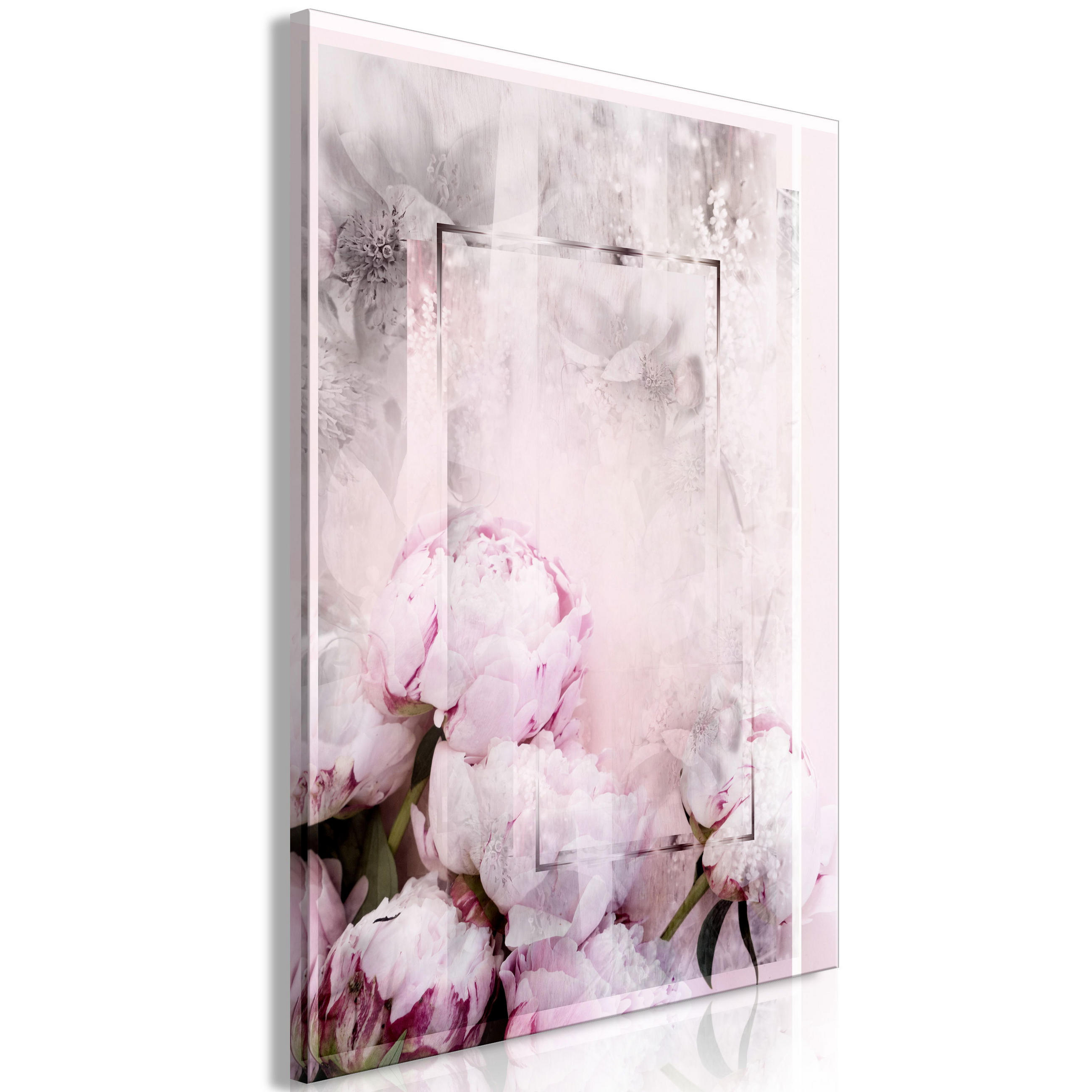 KUNSTDRUCK Rosa 80/120 cm - Pink/Grau, Textil (80/120cm) - KUNSTLOFT