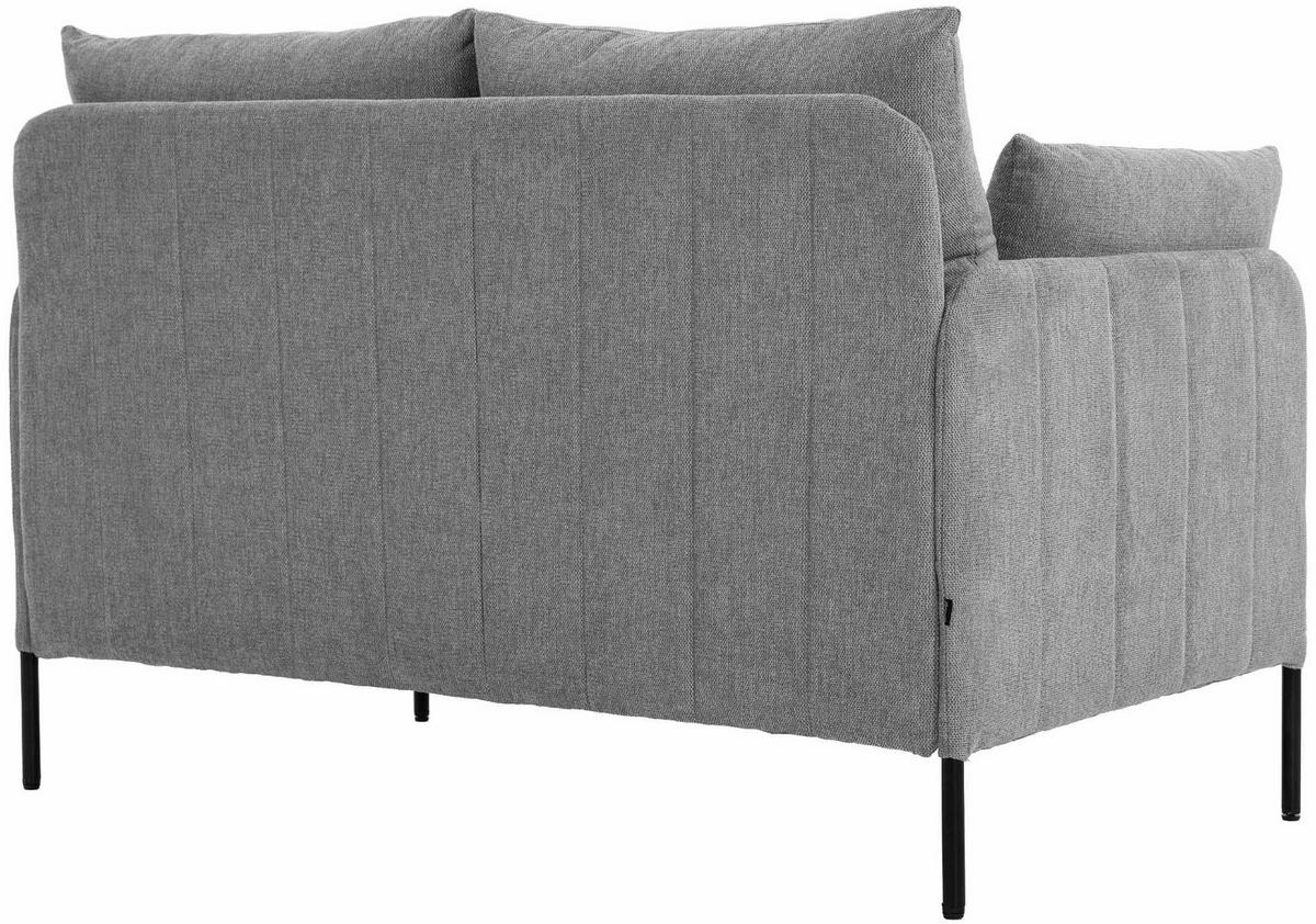 COUCH Bernd 2-Sitzer Stoff 131x79x79cm Stoff Hellgrau Sofa - Hellgrau, Kunststoff (131/79/79cm) - DELUKE