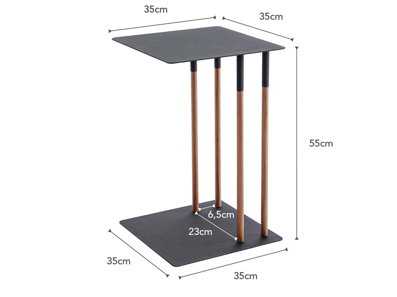 BEISTELLTISCH Plain schwarz 35/55/35 cm - Schwarz, Holz/Metall (35/35/55cm) - Yamazaki