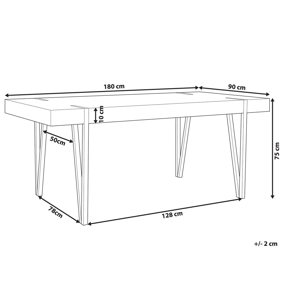ESSTISCH 180/90/75 cm Dunkelbraun, Schwarz Rechteckig Adena - Dunkelbraun, Holzwerkstoff (180/90/75cm) - Beliani