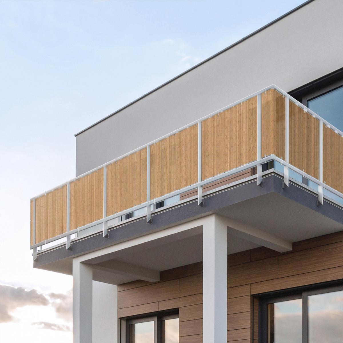 BALKON SICHTSCHUTZ Bambus 300/90 cm - Braun, Kunststoff (300/90cm) - Bilderwelten