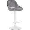 BARHOCKER Samt Dunkelgrau - Dunkelgrau/Weiß, Textil/Metall (47/85/48cm) - CLP