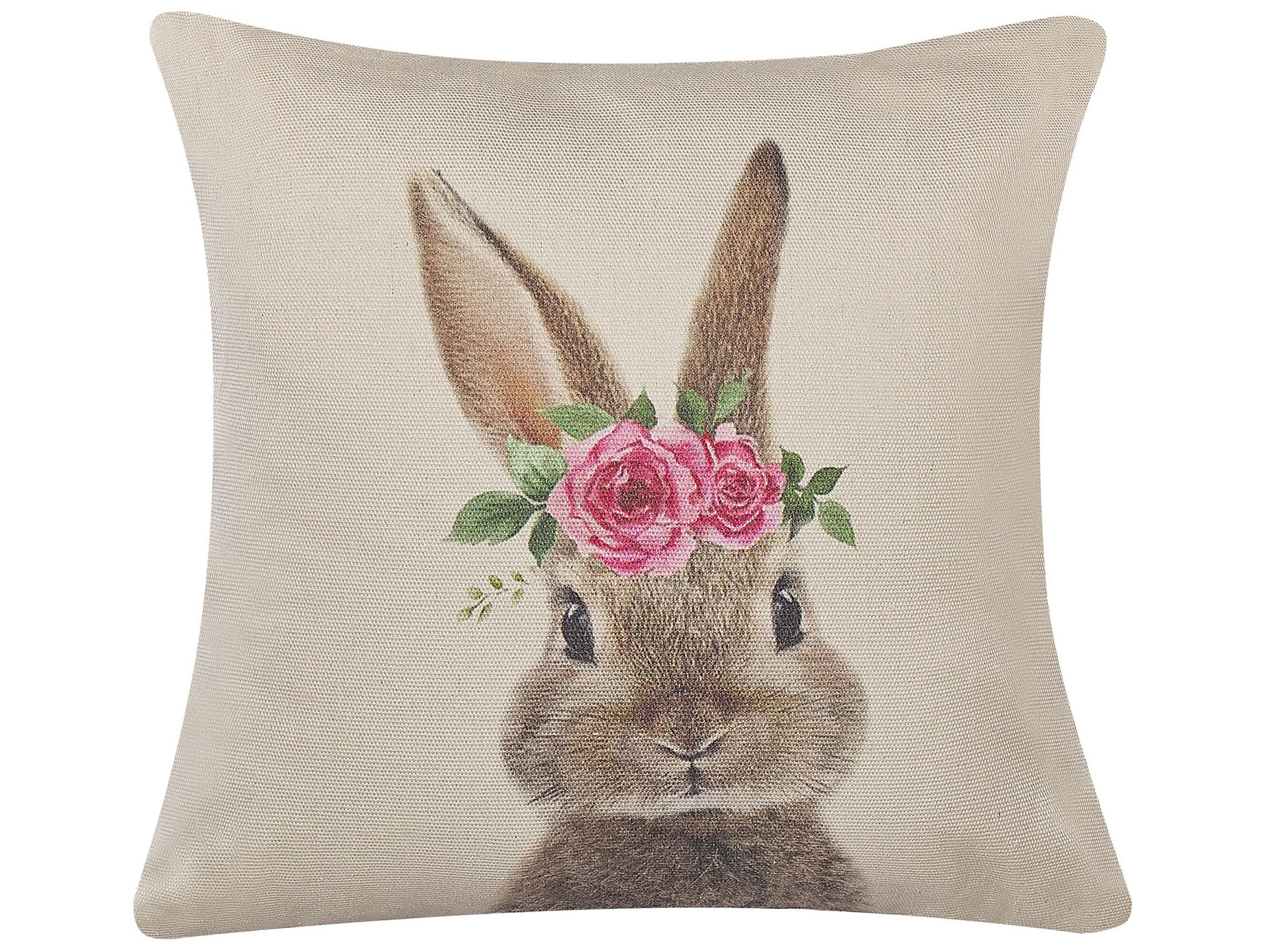 DEKOKISSEN 2er-Set Taupe 45/45 cm Tulipa - Graubraun, Naturmaterialien/Textil (45/45cm) - Beliani