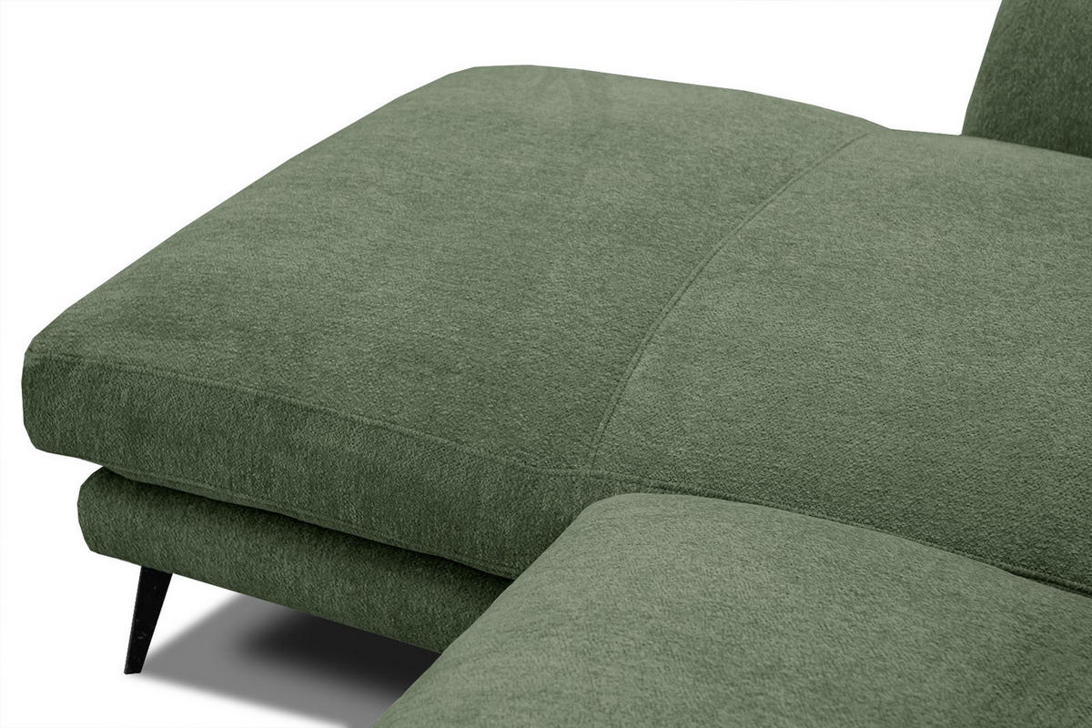 ECKSOFA WINTER 4-Sitzer, dunkelgrün - Dunkelgrün/Schwarz, Holzwerkstoff/Textil (158/269cm) - Courtois Laville