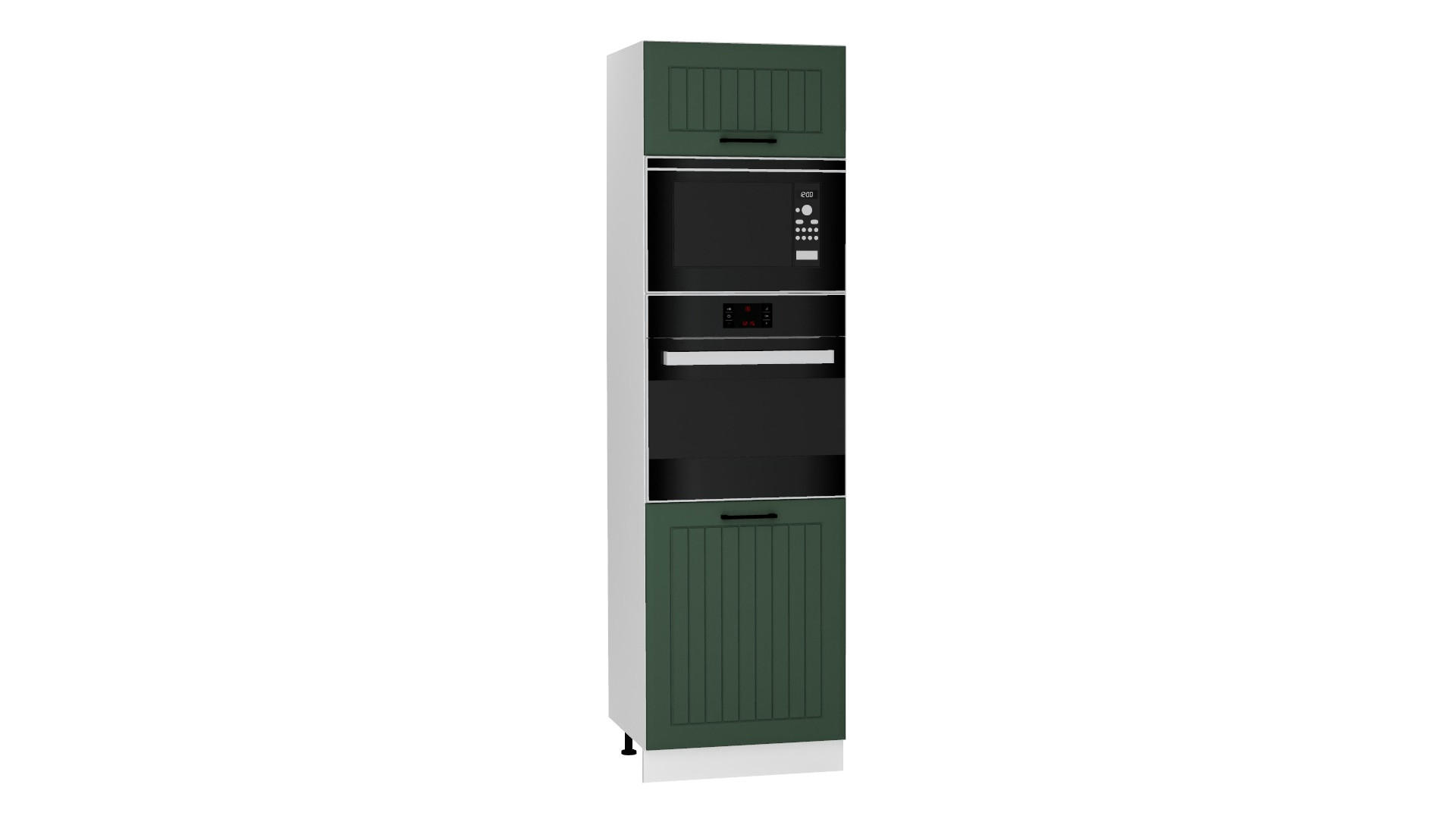 MIKROWELLENUMBAUSCHRANK D60PK MVP/L - Arvion - Stilvolles Küchenelement - Grün, Holz/Metall (60/213.3/56cm) - ROYAL24_MARKT