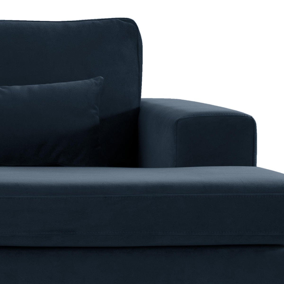 ECKSOFA mit Longchair - Eichefarben/Dunkelblau, Eichenholz/Textil (281/153cm) - home24