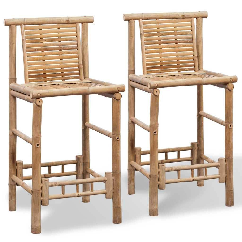 BARHOCKER 2er set Bambus - Braun, Naturmaterialen (53/102/45cm) - vidaXL
