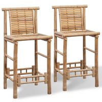 BARHOCKER 2er set Bambus - Braun, Naturmaterialen (53/102/45cm) - vidaXL