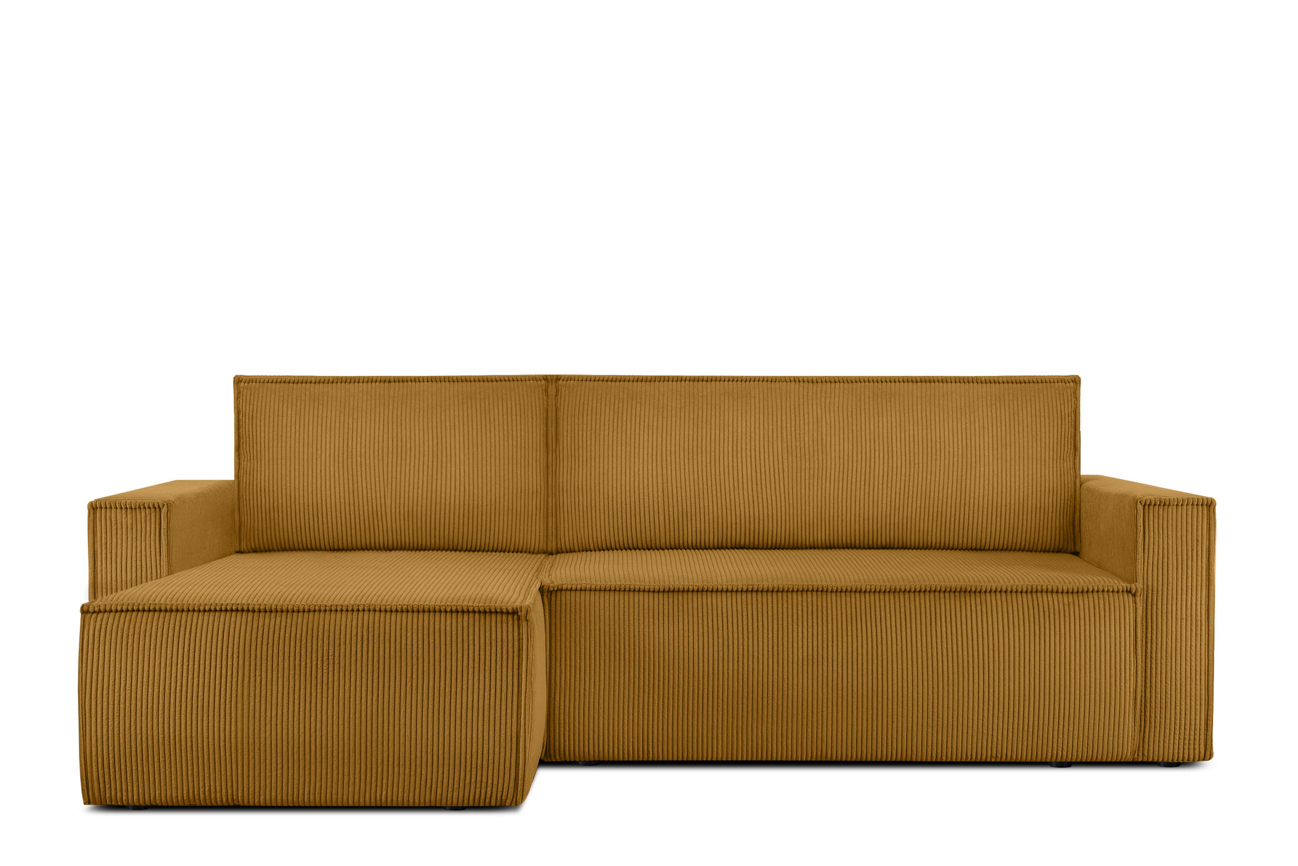 ECKSOFA-LINKS/RECHTS NAPI Schlaffunktion mit Cordbezug, Gelb - Gelb/Schwarz, Textil (246/148cm) - KONSIMO®