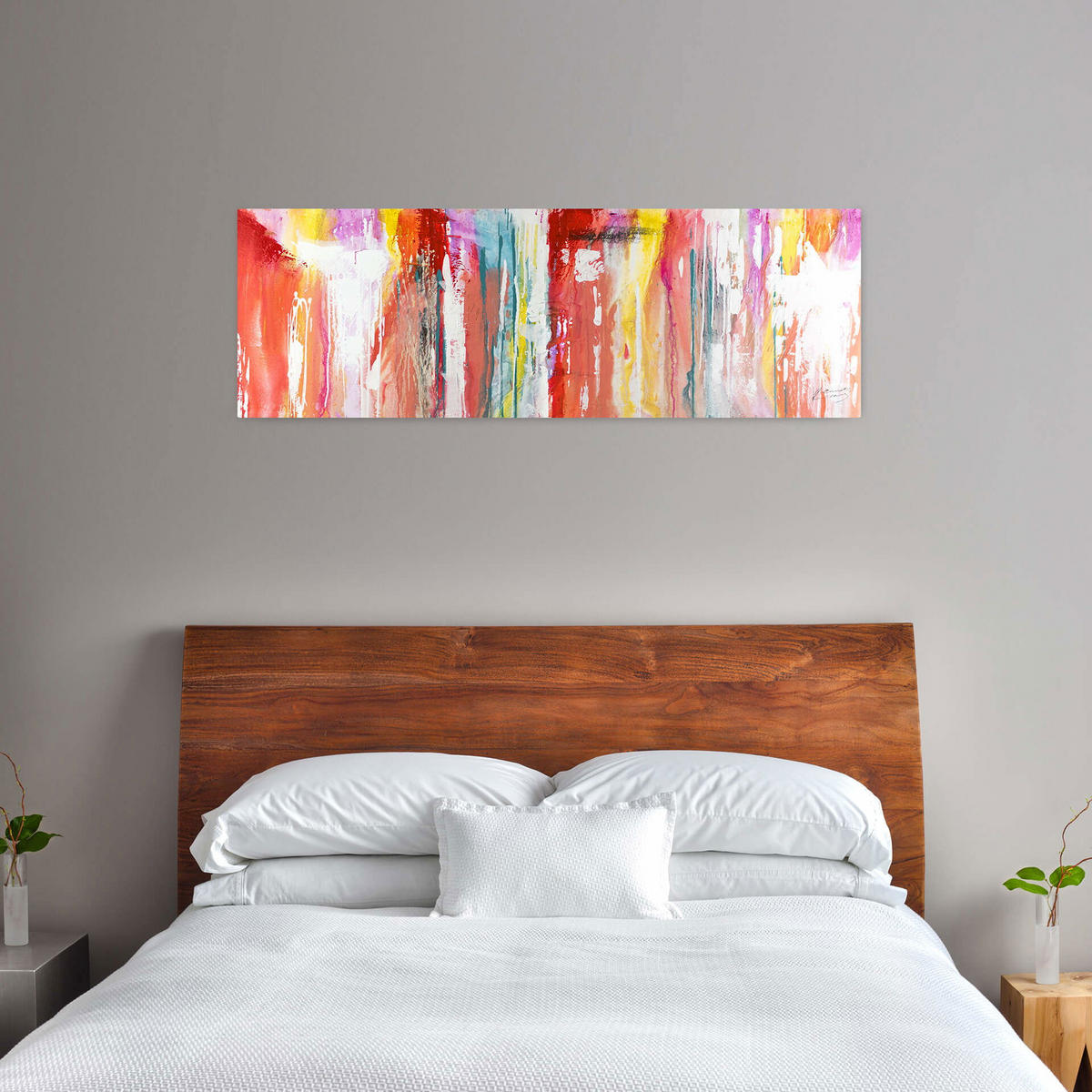 ÖLGEMÄLDE 150/50 cm - Rot/Multicolor, Holz/Textil (2/50cm) - KUNSTLOFT