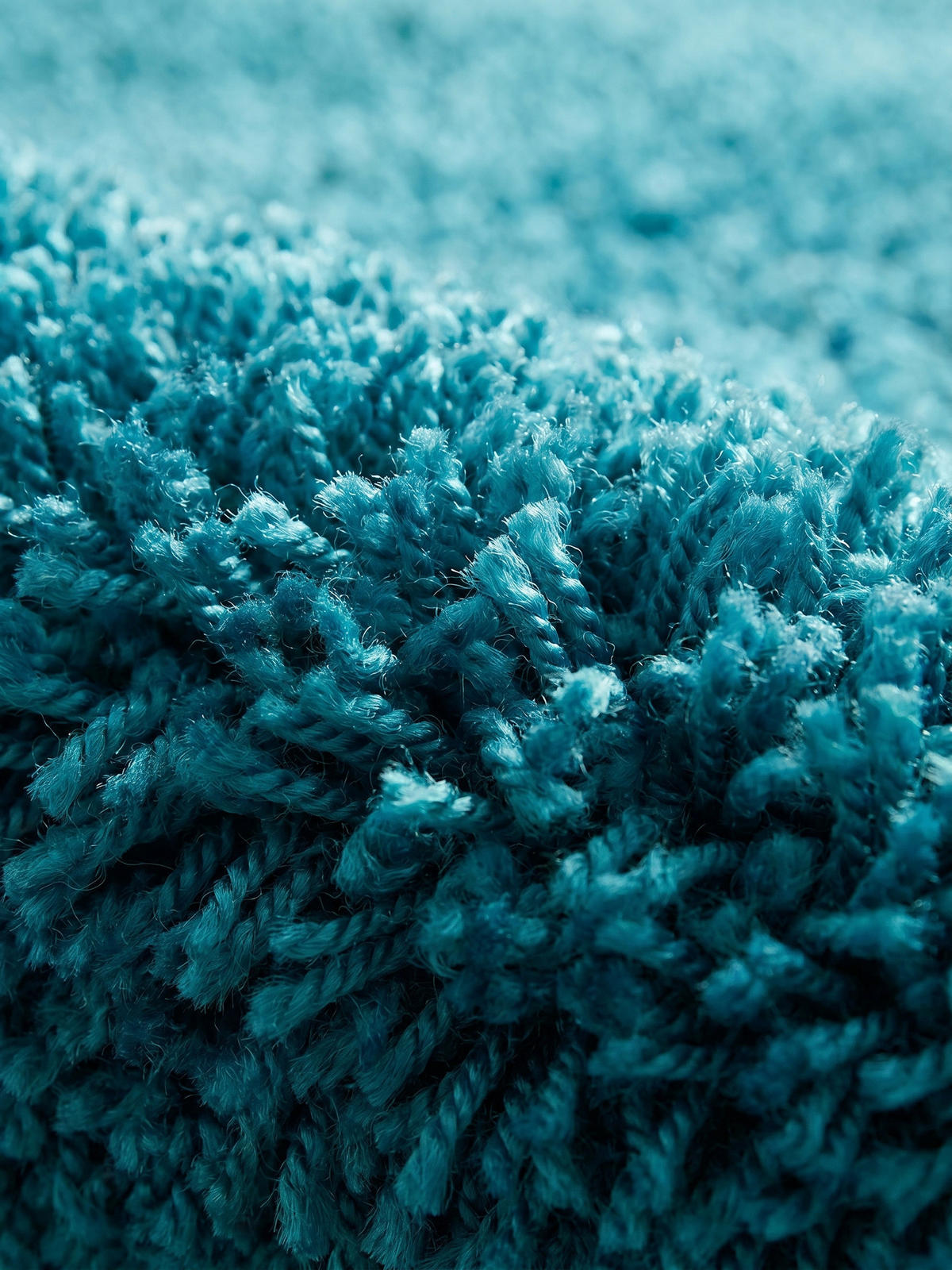 HOCHFLORTEPPICH RHEIN, einfarbig, aus Polypropylen, Türkis, 60 x 110 cm - Blau, Textil (60/110cm) - KADIMA DESIGN