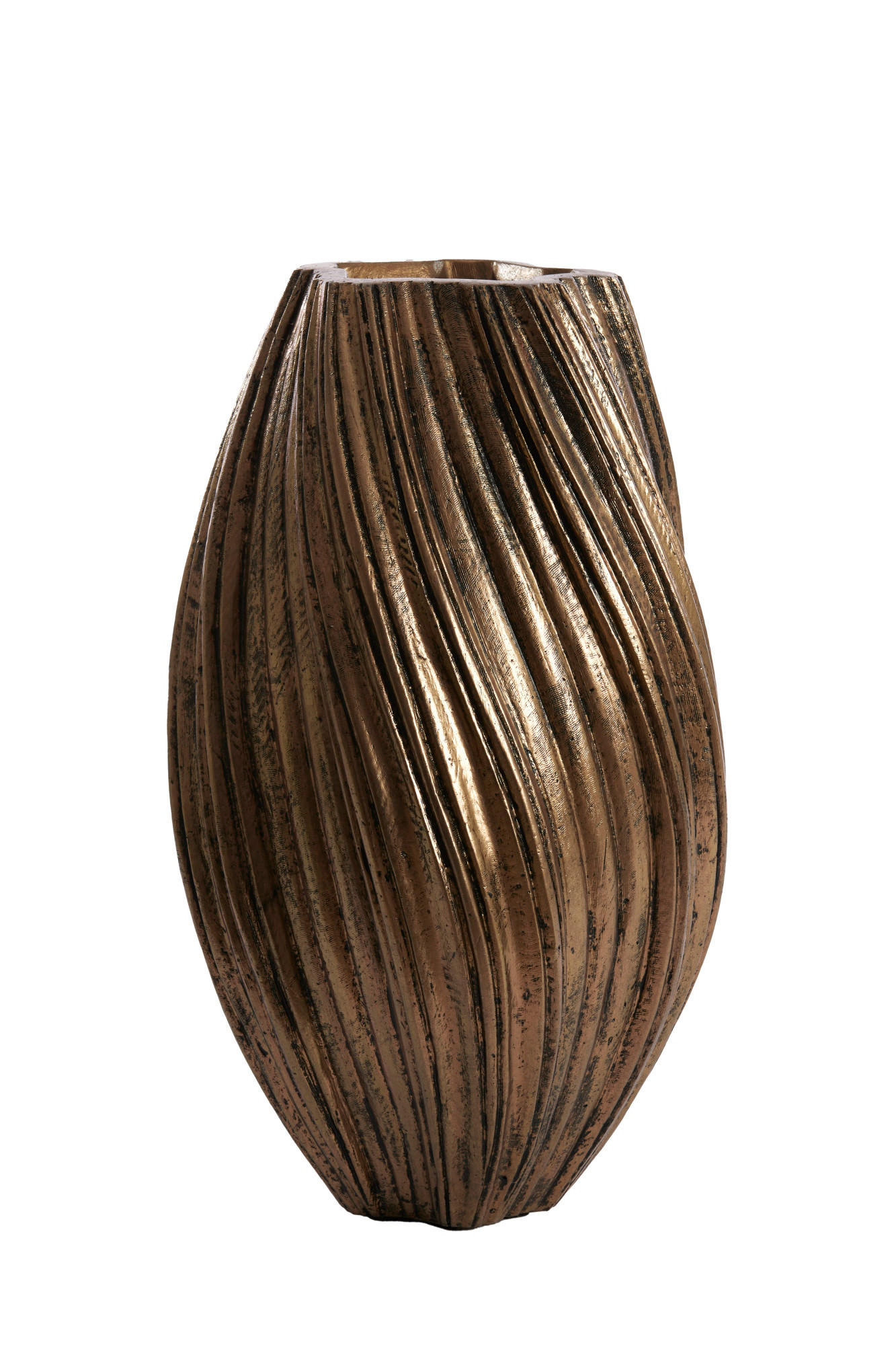 VASE Yatung Bronze Ø30/52 cm - Bronzefarben, Stein (52cm) - Light & Living