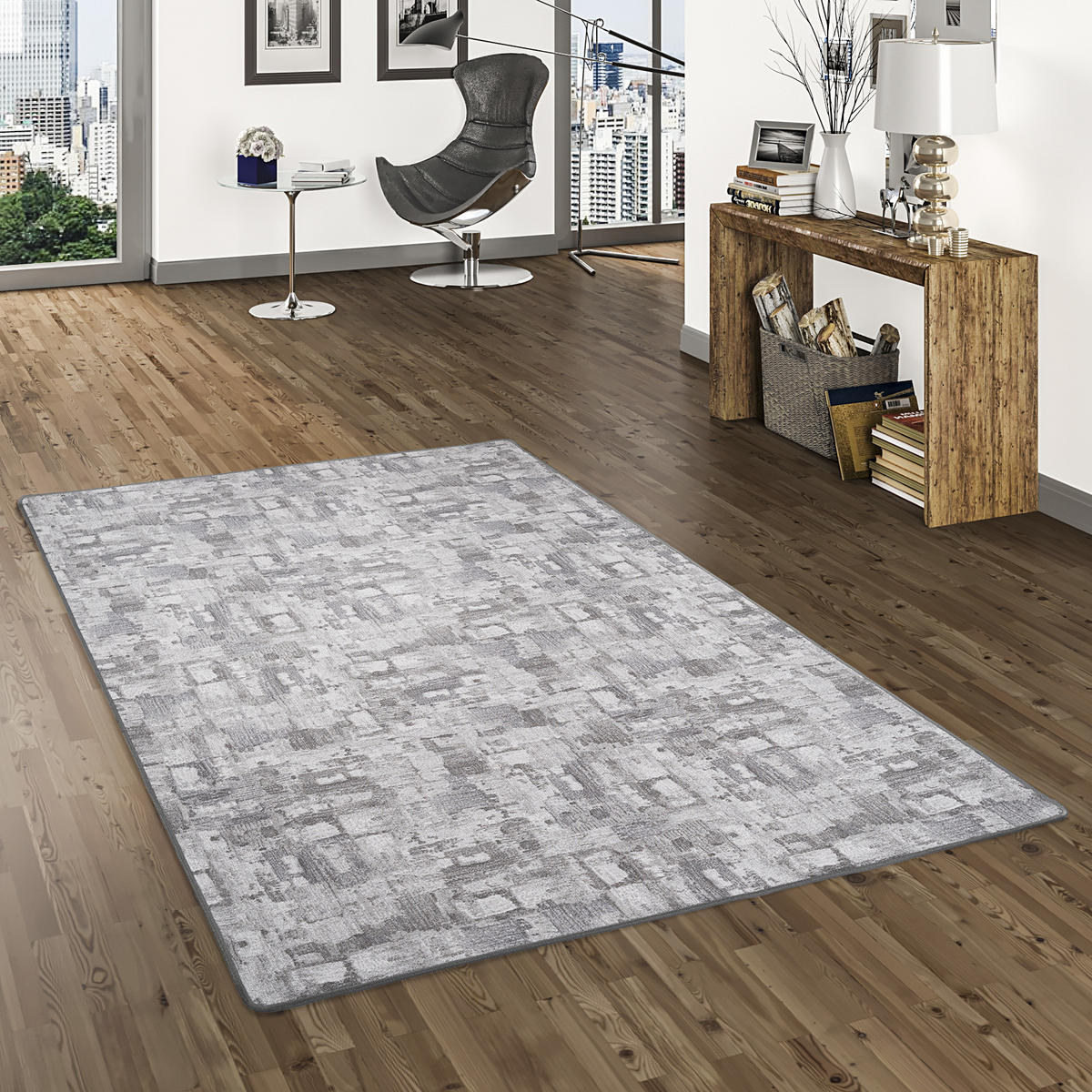 FEINSCHLINGEN VELOUR TEPPICH STRONG TREND - Hellgrau, Textil (160/200cm) - Snapstyle