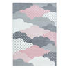 TEPPICH Kinder Kurzflor Wolken Polypropylen Kinderzimmer Pink Läufer 80x150 - Rosa, Textil (80/150cm) - KADIMA DESIGN