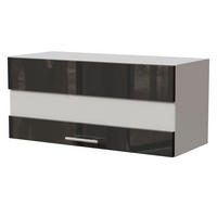 KLAPPHÄNGESCHRANK Essen W4BS/80/LAM Graphit Hochglanz / Weiß Matt 80 / 32,5 / 36cm - Graphitfarben/Weiß, Holz/Holzwerkstoff (80/36/32.5cm) - Feldmann-Wohnen