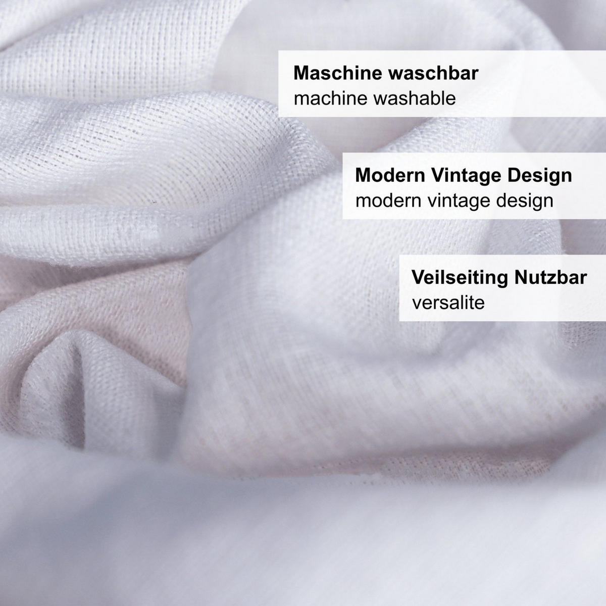 TISCHLÄUFER Weiß 30×140cm Leinenoptik, wasserabweisend & waschbar, elegante Tischdeko für Esstisch - Weiß, Textil (30/140cm) - SHOPENTRA