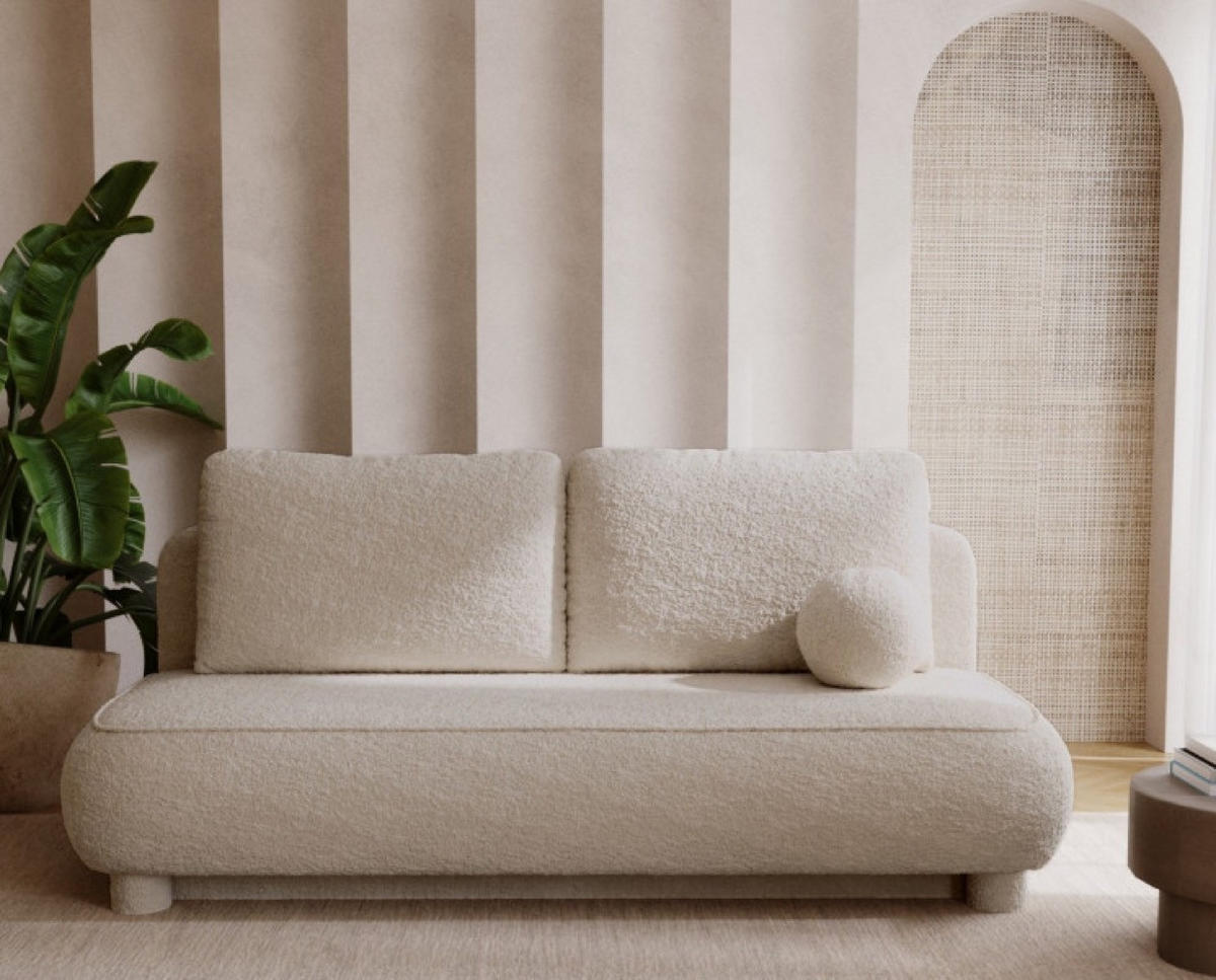 SITZMÖBEL Beige MAJA Mit Schlaffunktion Bouclé - Beige, Textil (209/96/96cm) - Sepro Meble