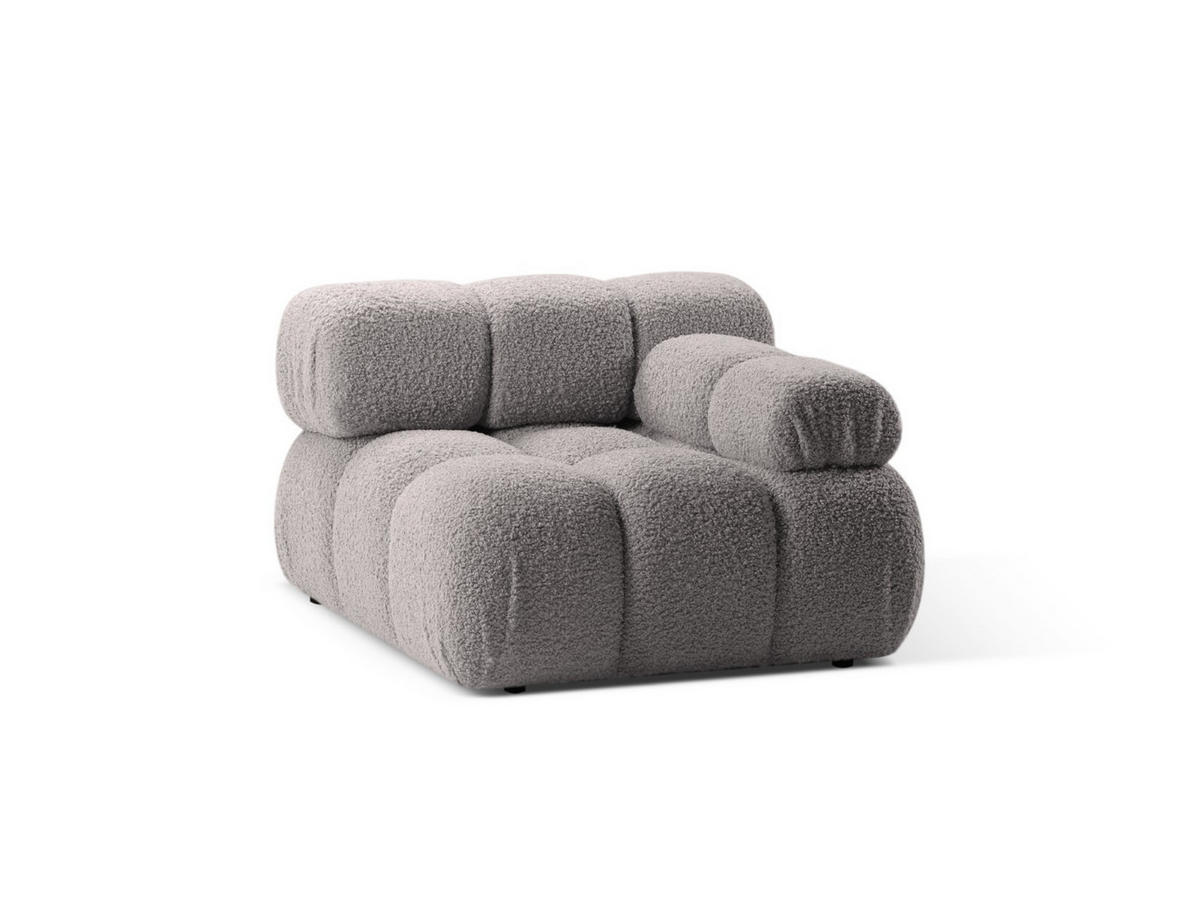 MODUL rechts Bellis aus Boucle hellgrau - Hellgrau, Textil (94/70/94cm) - Micadoni