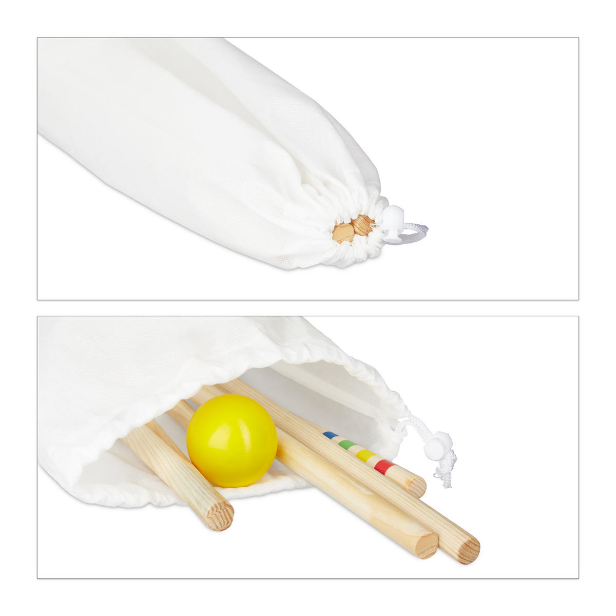 KROCKET-SPIEL - Multicolor, Holz/Textil (23/12cm) - Relaxdays