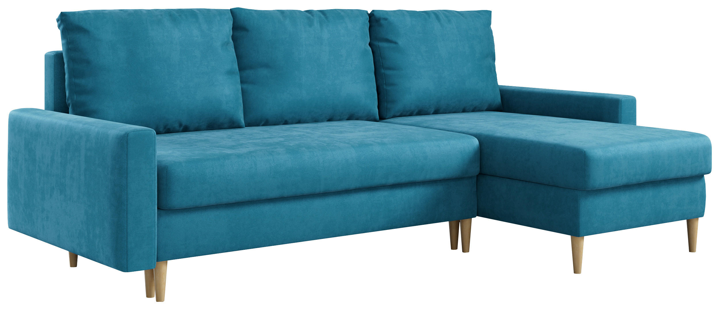 ROHOVÁ SEDAČKA LANG L - Hnědá Samet - barva buku/hnědá, dřevo/textil (220/140cm) - MKS