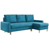 ROHOVÁ SEDAČKA LANG L - Hnědá Samet - barva buku/hnědá, dřevo/textil (220/140cm) - MKS