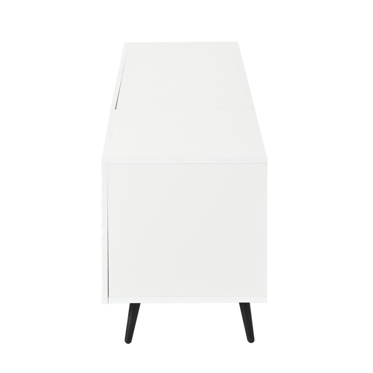 TV-SCHRANK weiß aus MDF mit 3D-bedruckten Klapptüren 180 × 40 × 48 cm - Weiß, Holzwerkstoff (180/48/40cm) - Luhomfu