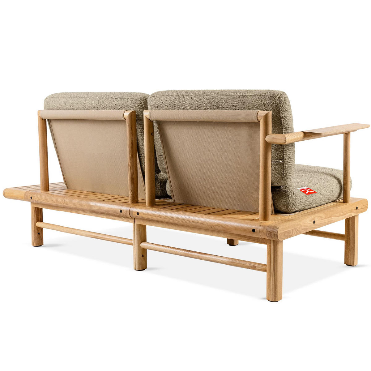GARTENSOFA ATREDA 2-Sitzer, mit Ablage - Beige, Holz/Textil (175/74/80cm) - KONSIMO®
