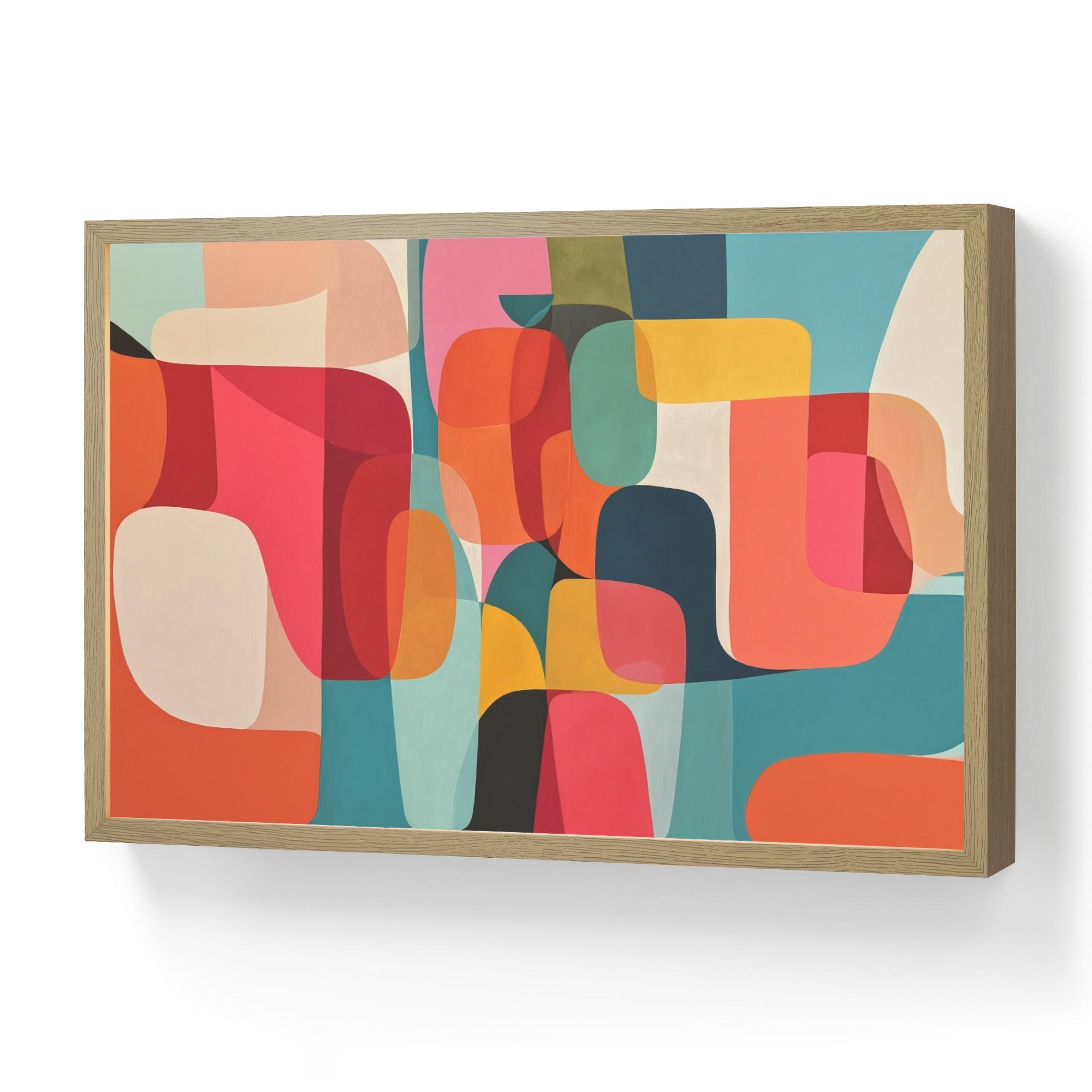 NÁSTENNÉ SVIETIDLO Tvary - Farebné - Abstraktné - Lietadlá 60x40 cm - viacfarebná, kompozitné drevo (60/40/8cm) - OnlyWow
