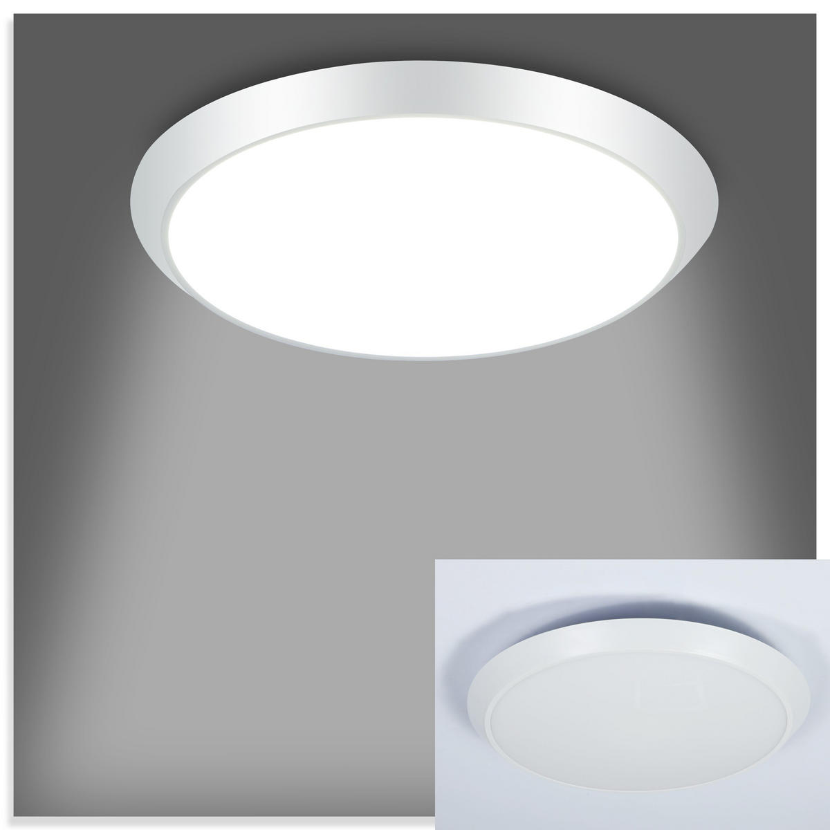 DECKENLEUCHTE Altheara 30/30/6.5 cm - Weiß, Kunststoff (30/30/6.5cm) - ZMH