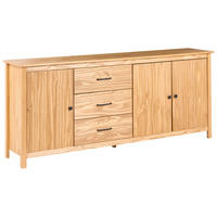 SIDEBOARD se 3 dveřmi Borovicové dřevo Světle hnědý Leonora - světle hnědá, dřevo (190/80/40cm) - Beliani