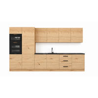 KÜCHENZEILE 360 cm – Nexa K109-G360 – in Woodline / Matt - Schwarz/Eiche Artisan, Holz/Metall (360/212/58cm) - ROYAL24_MARKT