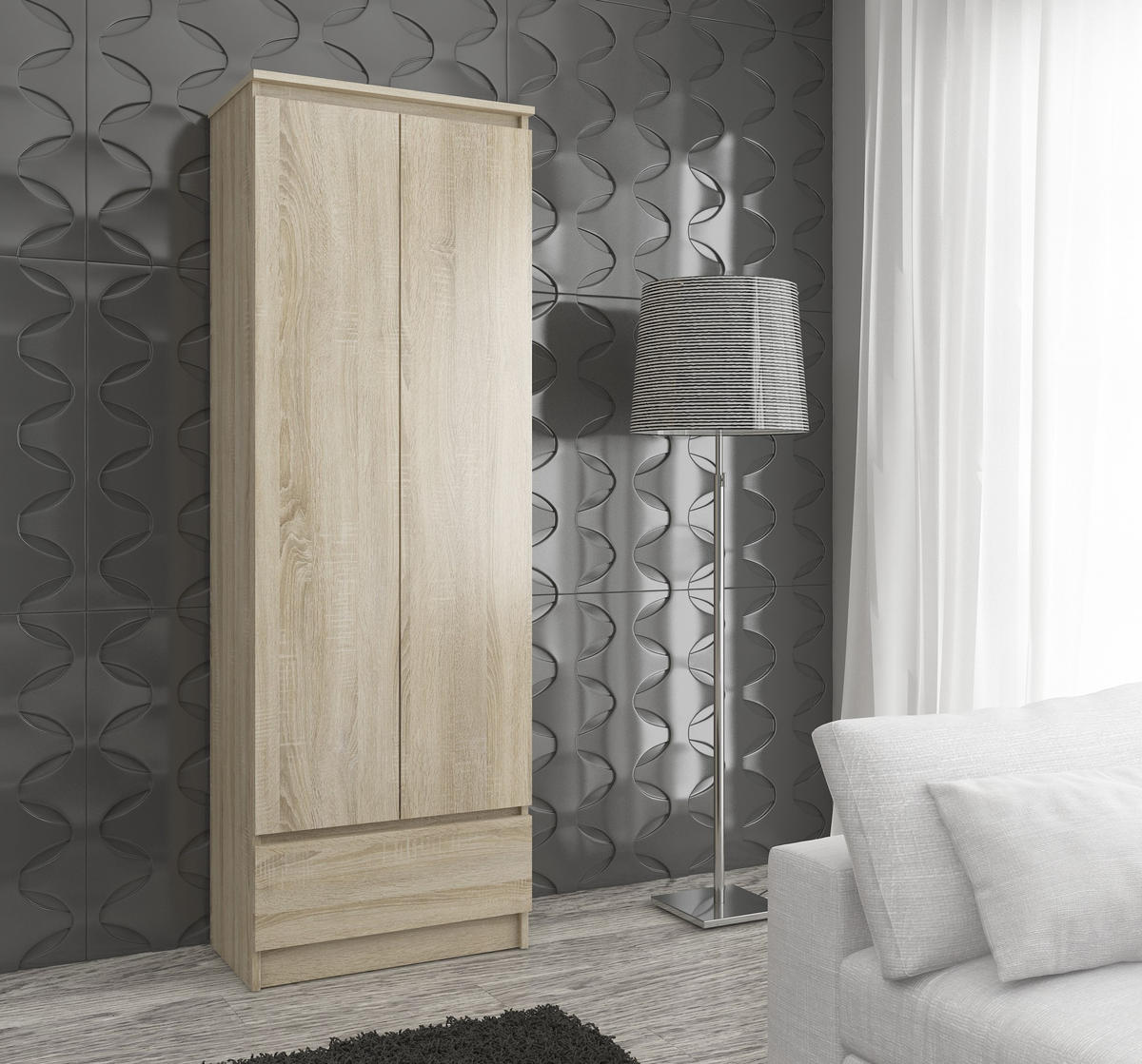 MEHRZWECKSCHRANK Sonoma-Eiche 60x180x35 cm - Sonoma Eiche, Holzwerkstoff (60/180/35cm) - Akord