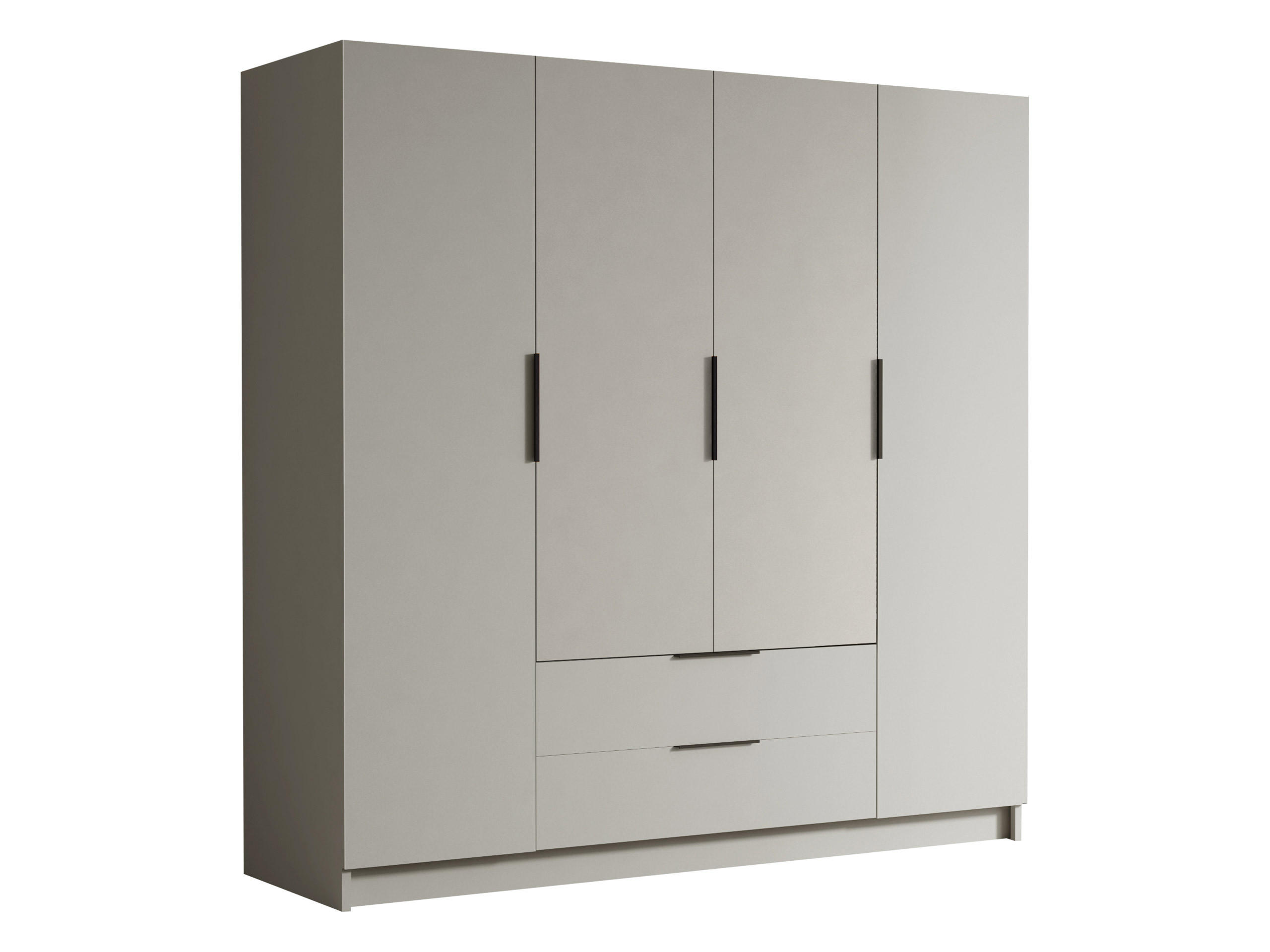 KLEIDERSCHRANK Sofia I - Kaschmir/Schwarz, Holzwerkstoff/Kunststoff (200/216/60cm) - MIRJAN24