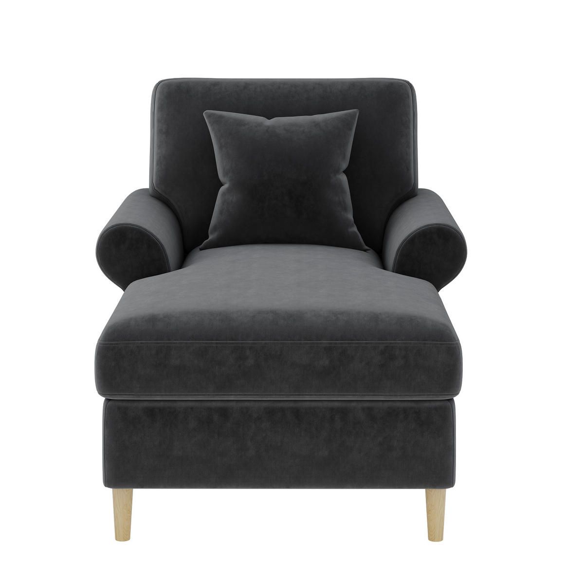 RELAXAČNÍ křeslo 133/87/90 cm šedé ze sametu s polohou vleže a polštářem - šedá, textil (87/90/133cm) - OKWISH