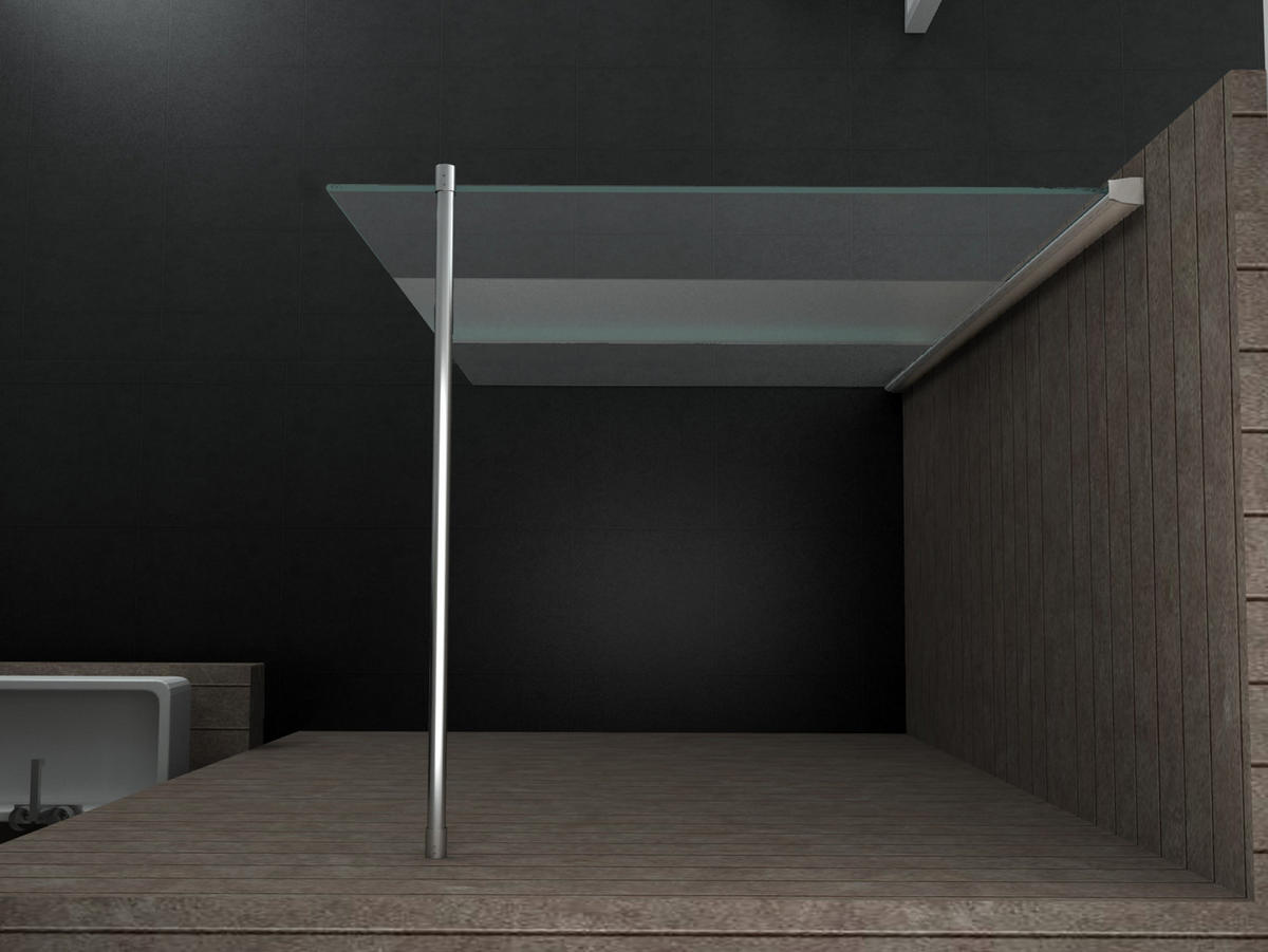 DUSCHWAND AQUOS-COVER Klar 140 x 200 cm teilsatiniert 10 mm ESG - Klar, Glas (140/200cm) - Glasdeals