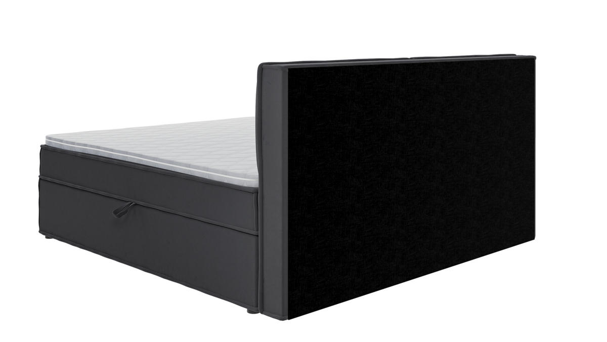 BOXBETT Eclipse 200/200 cm Graphit Luxusmicrofaser - Graphitfarben/Schwarz, Holz/Kunststoff (200/200cm) - S-Style Möbel