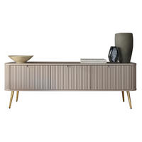 TV-SCHRANK Zova Beige, Goldene Beine, Tv-Tisch - Beige/Goldfarben, Holzwerkstoff/Metall (168/57/39cm) - Bettso