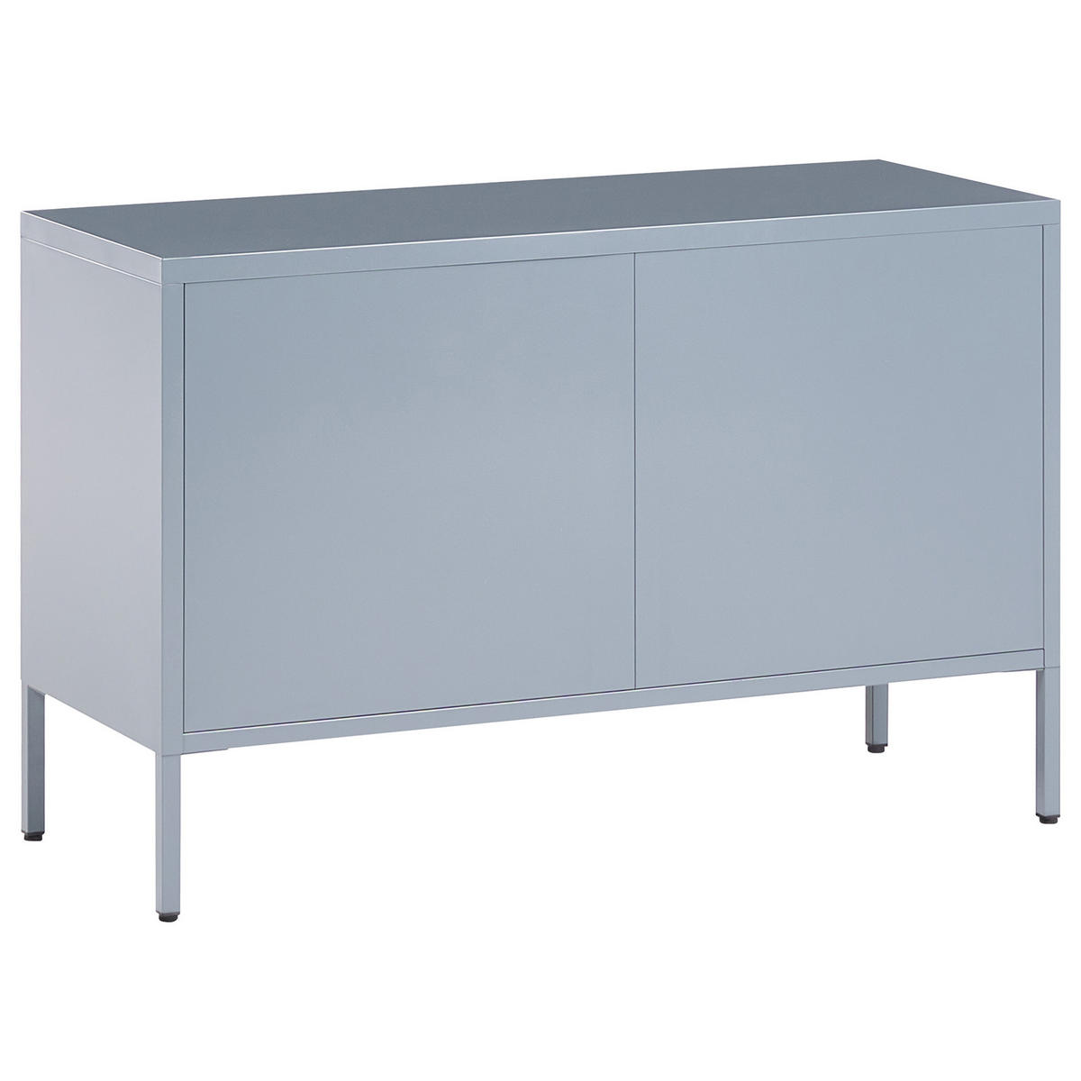 NIZKA TV OMARICA jeklo siva mat 2-vratna 100 cm Uria - siva, kovina (100/65/40cm) - Beliani