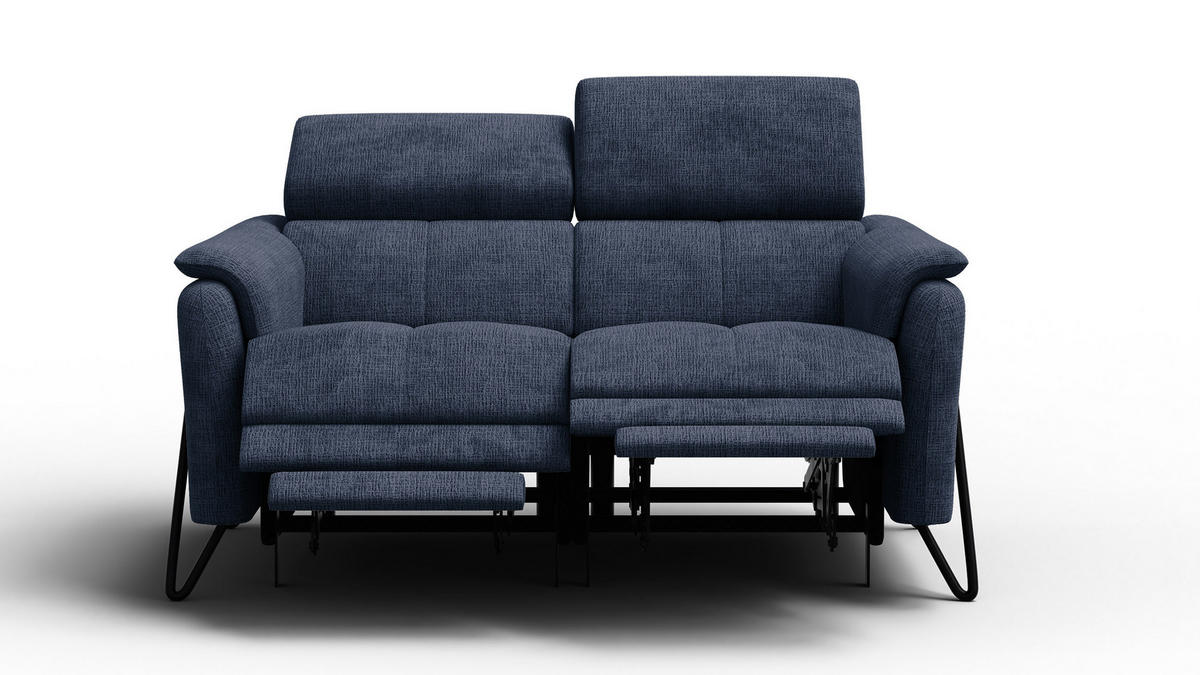 RELAXSOFA RODEN 2-Sitzer, marineblau - Dunkelblau, Holz/Textil (152/82/103cm) - Courtois Laville