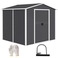 GERÄTESCHUPPEN DE-08148 wetterfest & rostfrei, abschließbar Dunkelgrau - Dunkelgrau, Metall (240/198/206cm) - ComfortXL