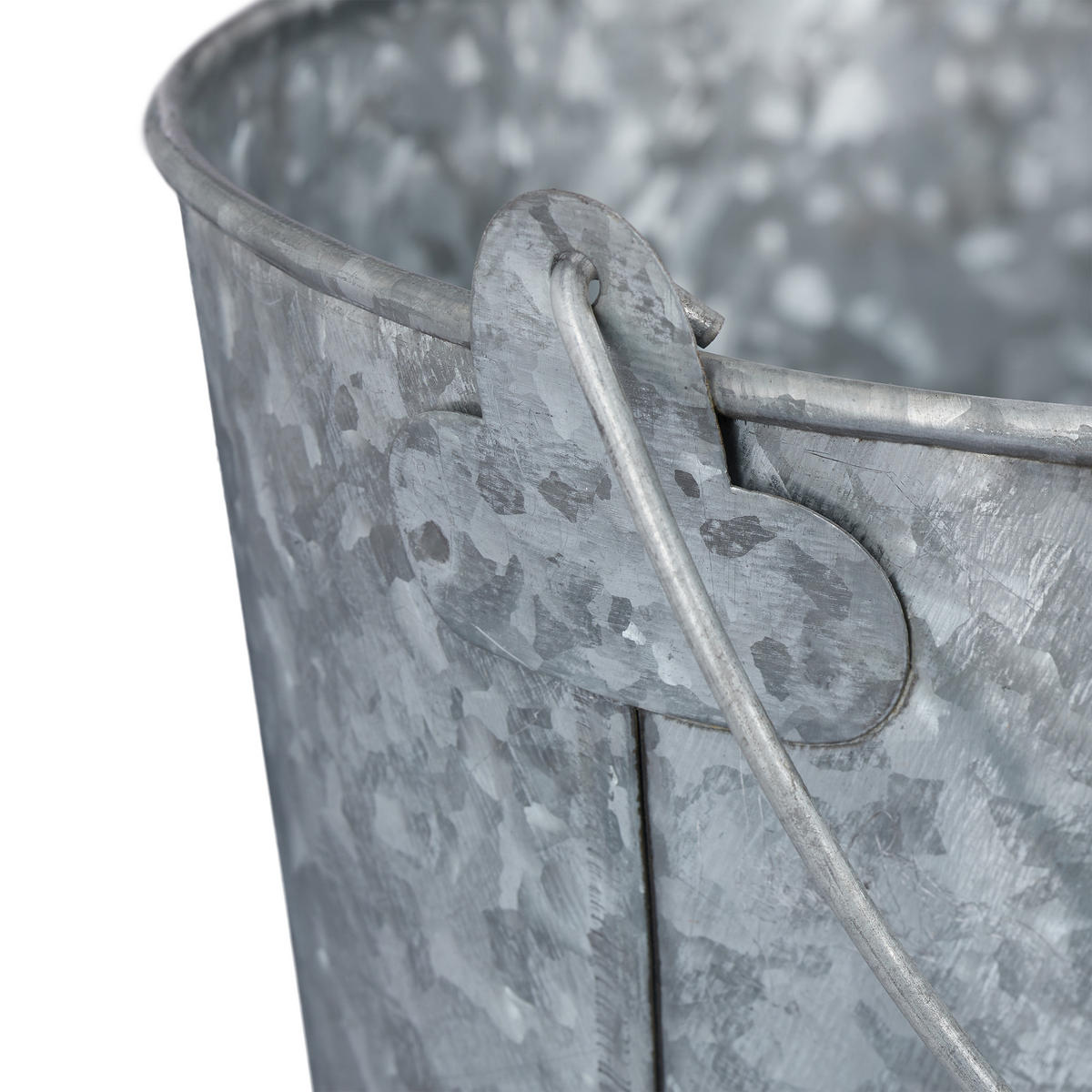 5XZINKTOPF - Silberfarben, Holz/Metall (17/15/18cm) - Relaxdays