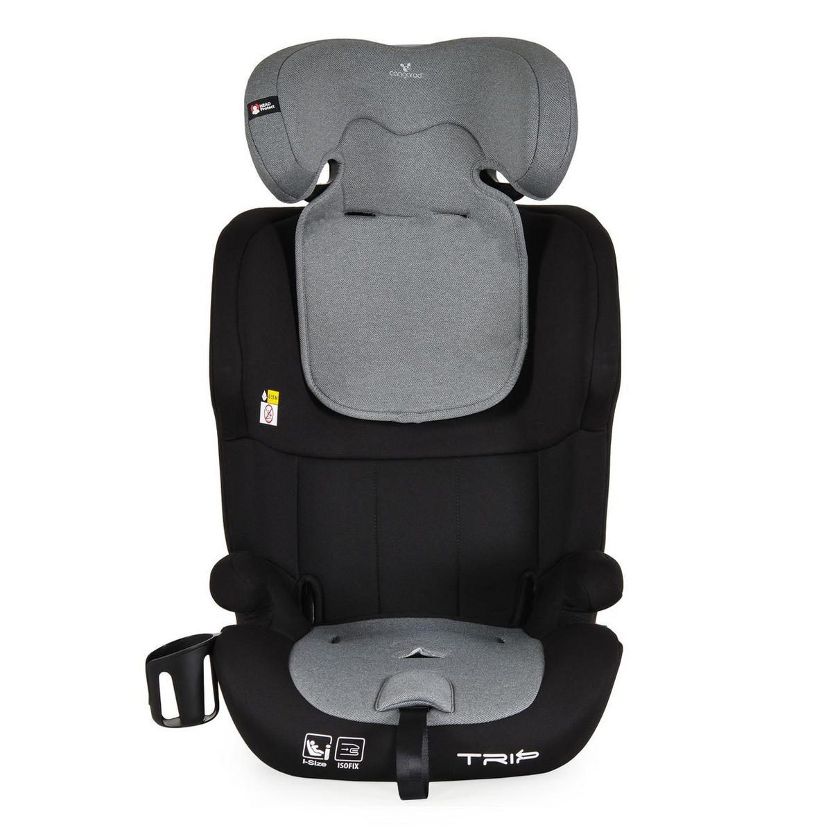 KINDERSITZ Trip i-Size grau (76-150cm) Isofix verstellbare Kopfstütze Gurt - Grau, Textil (40/60/45cm) - Cangaroo
