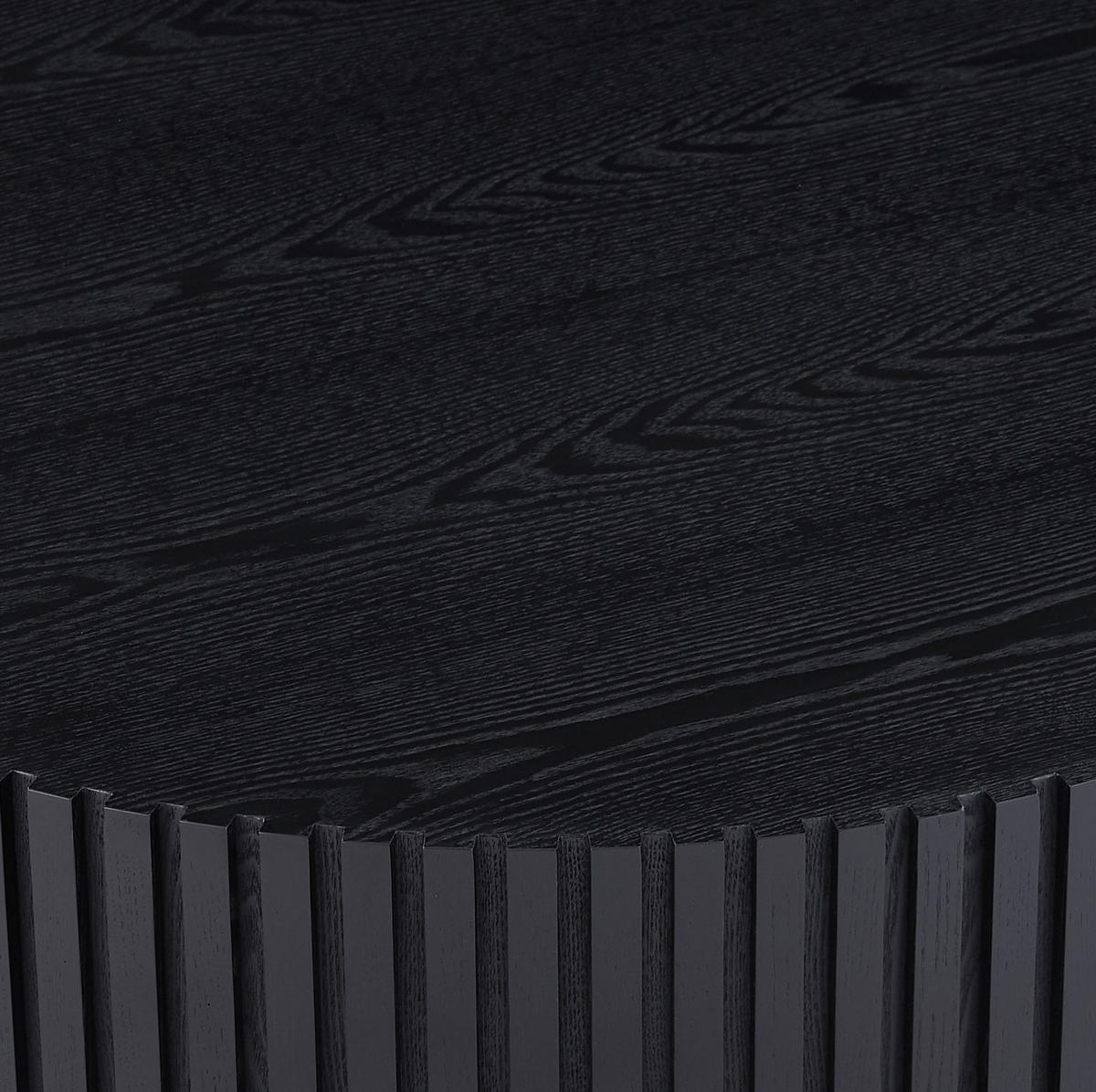 COUCHTISCH 80/80/35 cm rund mit handgefertigter Kante und pflegeleichter Oberfläche, Schwarz - Schwarz, Holzwerkstoff (80/80/35cm) - Redom