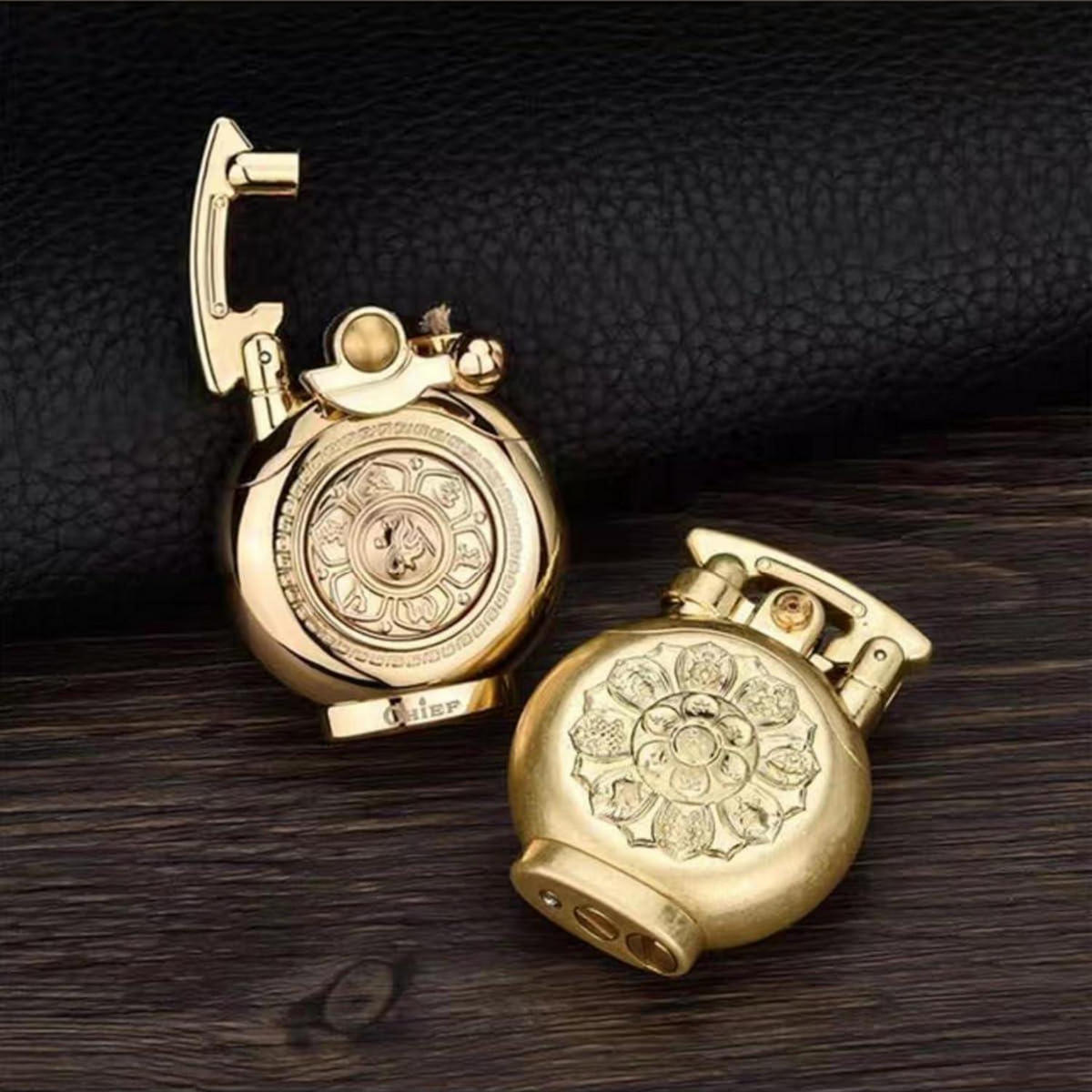 FEUERZEUG Vintage Gold - Goldfarben, Metall (4/1.2/7cm)