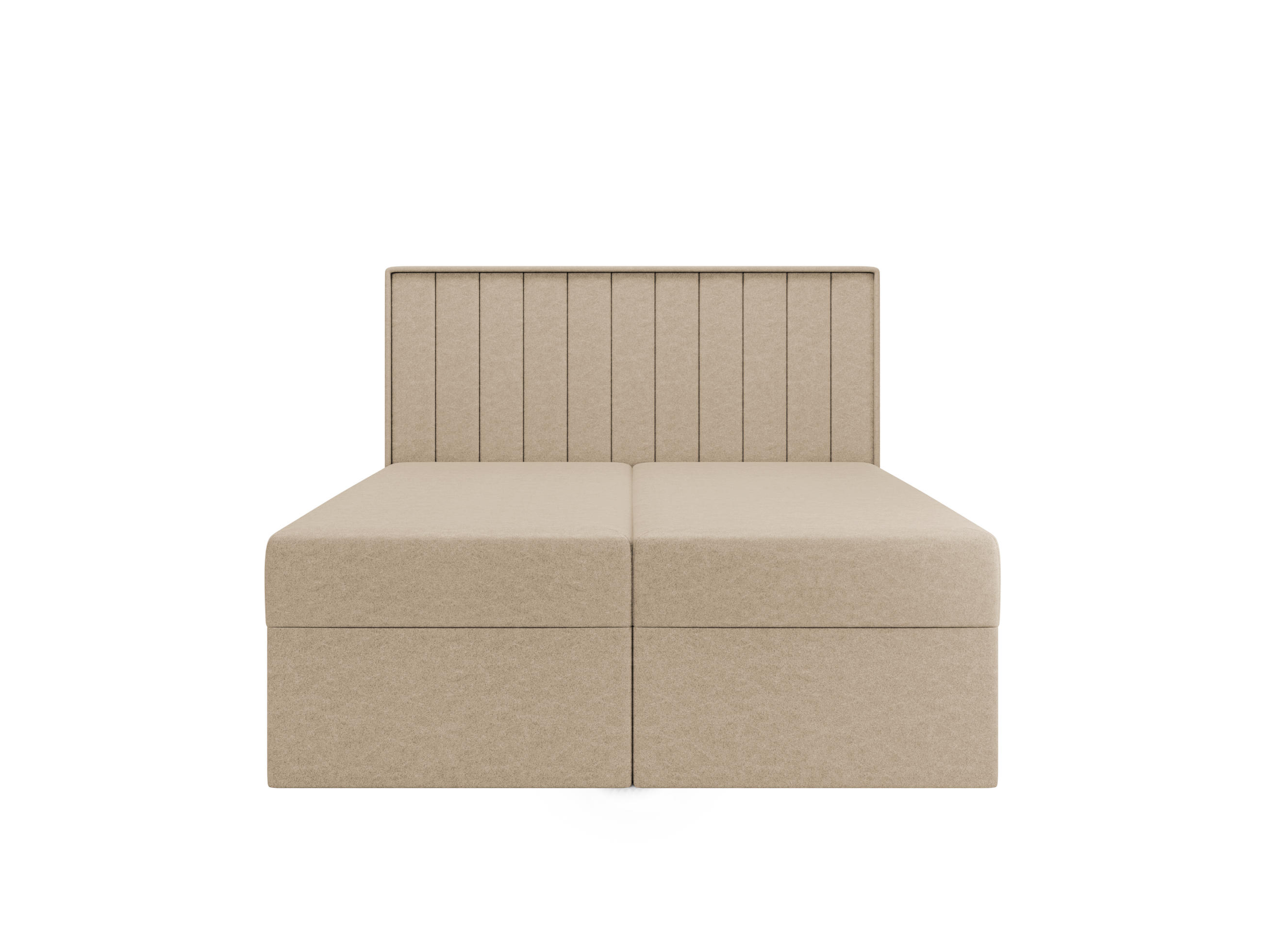BOXBETT - Taschenmatratze + Topper 140x200 beige Velvet - Beige, Holz/Holzwerkstoff (140/200cm) - SIMKAM Furniture