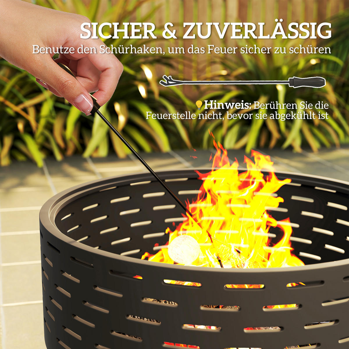 FEUERSCHALE 3-in-1 DE-10372 Kohlegrau - Anthrazit, Metall (60/39/60cm) - ComfortXL
