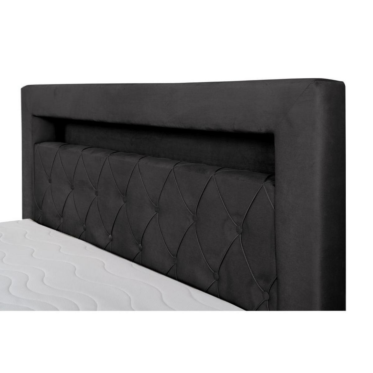 BOXBETT Lui Gold mit Bonnelmatratze, Topper, LED-Beleuchtung, 120x200, Dunkelgrau - Dunkelgrau, Holzwerkstoff/Kunststoff (120/200cm) - AN-Moebel 4u