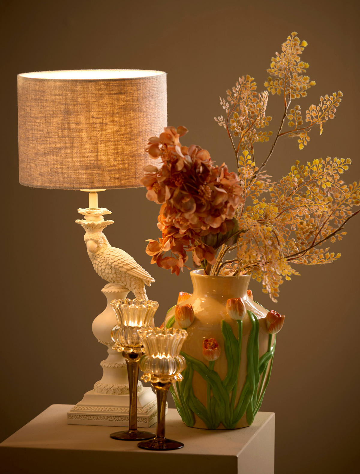 LAMPENFUSS Nyasa Weiß 14,5/14,5/46,5 cm - Weiß, Kunststoff (14.5/14.5/46.5cm) - Light & Living